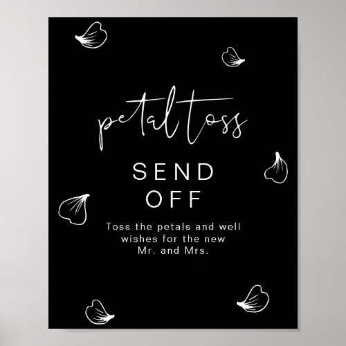 JOVI Black Edgy Wedding Petal Toss Send Off Poster