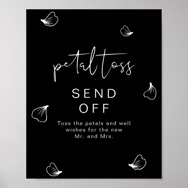 JOVI Black Edgy Wedding Petal Toss Send Off Poster (Front)