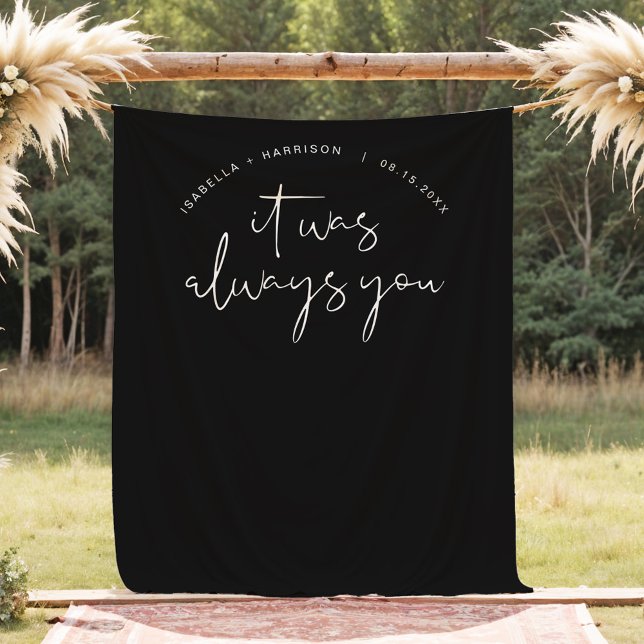 JOVI Black Modern Minimal Wedding Photo Backdrop (Creator Uploaded)