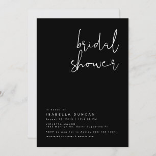 JOVI - Black Modern Minimalist Bridal Shower Invitation