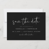  Jovi Black Modern Minimalist Photo Save the Date Invitation (Front)