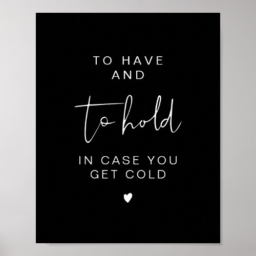 JOVI Black To Have and To Hold Wedding Blanket  Poster