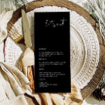 JOVI- Black White Modern Minimalist Let's Eat Menu<br><div class="desc">This menu features an edgy handwritten font and modern minimalist design. The modern black and white color combination makes it the perfect addition to any event. Use this menu for your wedding reception,  bridal shower,  retirement party,  etc. Edit *most* wording to meet your needs.</div>