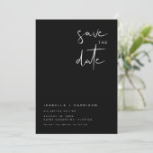 JOVI - Black White Modern Minimalist Save the Date Invitation (Standing Front)