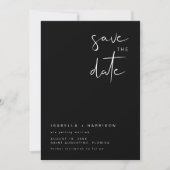 JOVI - Black White Modern Minimalist Save the Date Invitation (Front)