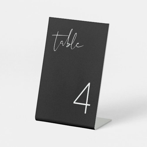 JOVI Black White Modern Minimalist Table Number Pedestal Sign