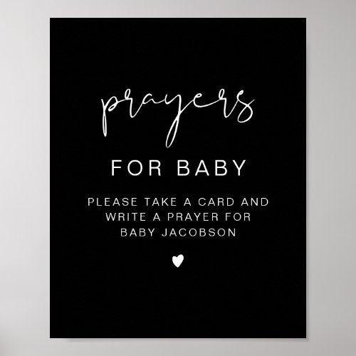 JOVI Edgy Black Baby Shower Prayers for Baby Sign