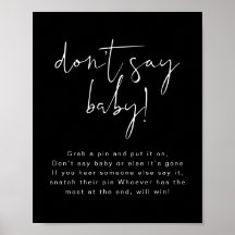 JOVI Edgy Black Modern Don't Say Baby Sign