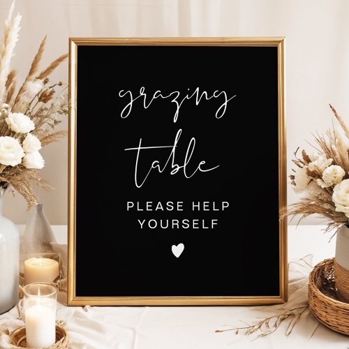 JOVI Edgy Black Modern Grazing Table Sign