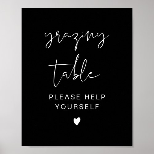 JOVI Edgy Black Modern Grazing Table Sign
