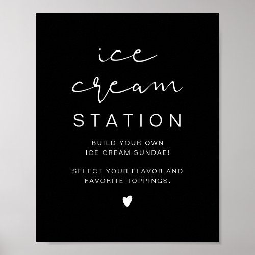 JOVI Edgy Black Modern Ice Cream Station  Poster