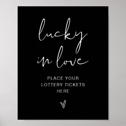 JOVI Edgy Black Modern Lucky in Love Sign