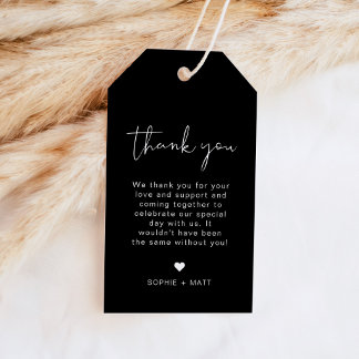 JOVI Edgy Black Modern Minimalist Favor Tags