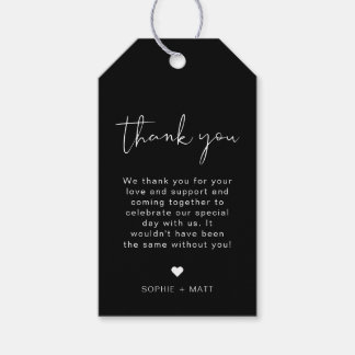 JOVI Edgy Black Modern Minimalist Favor Tags