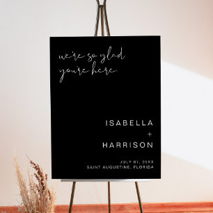 JOVI Edgy Black Modern Wedding Welcome Foam Board