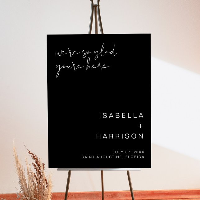 JOVI Edgy Black Modern Wedding Welcome Foam Board (Creator Uploaded)