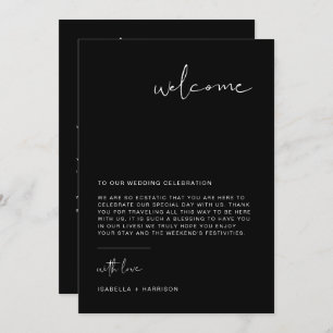 JOVI Edgy Black Welcome Letter Timeline Card