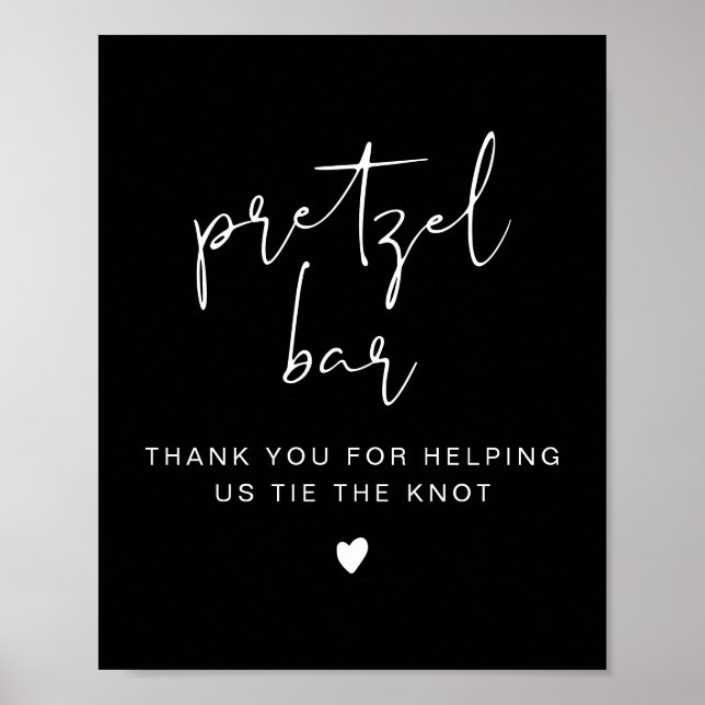 JOVI Edgy Minimalist Black Pretzel Bar Sign (Front)