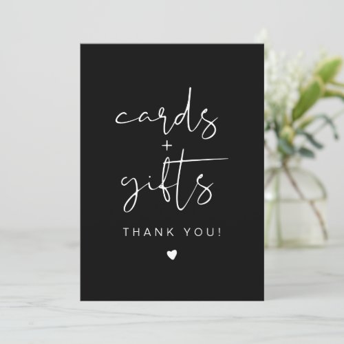 JOVI Edgy Modern Black Cards and Gifts Sign