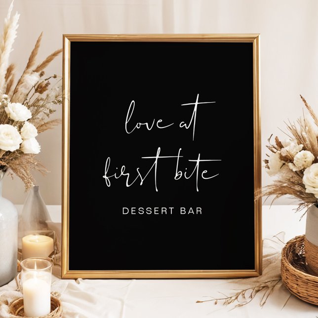 JOVI Edgy Modern Black Dessert Bar Poster (Creator Uploaded)