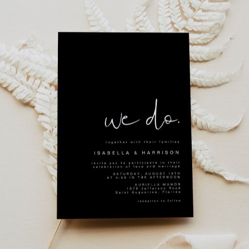 JOVI Modern Minimalist Simple Black and White Invitation