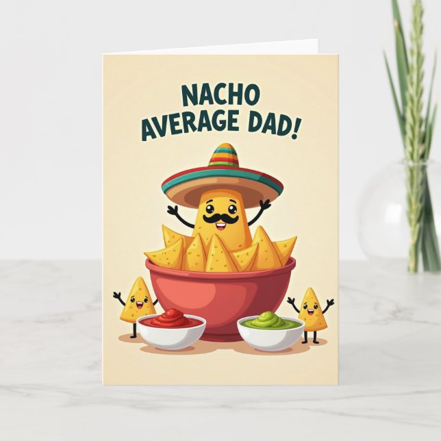 Jovial Fathers Day Chip Art Card (Front)
