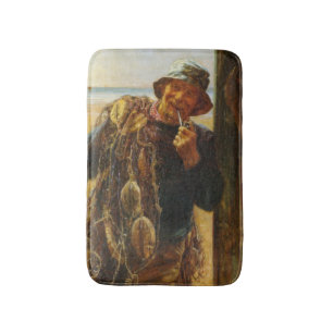 Jovial Fisherman (by Frederick Morgan) Bath Mat