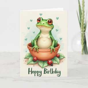 Jovial Frog Birthday Card