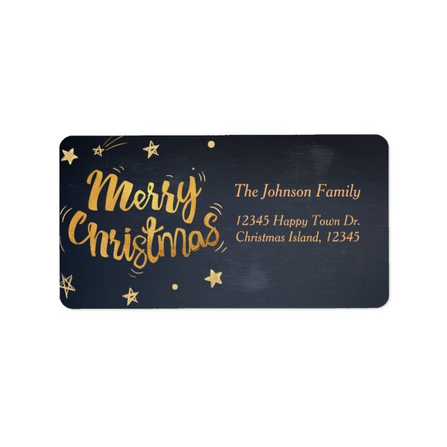 Jovial Golden Merry Christmas Village Of Gifts Label