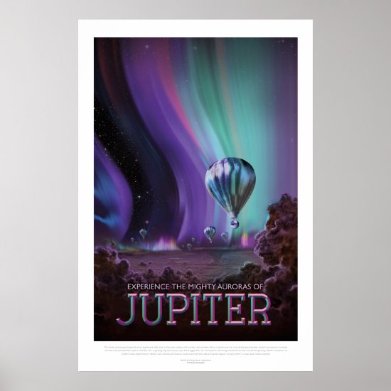 Jovian Aurora space destination vacation advert Poster