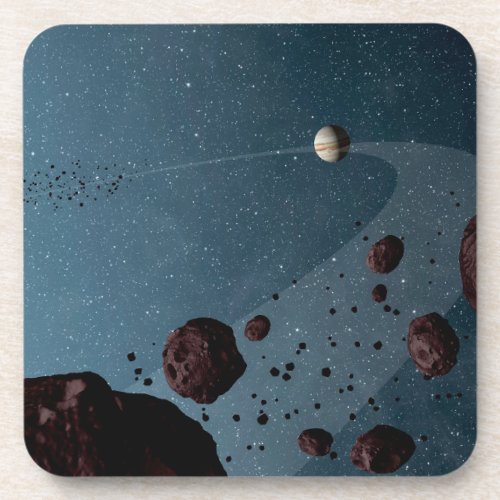 Jovian Trojans Asteroids Beverage Coaster