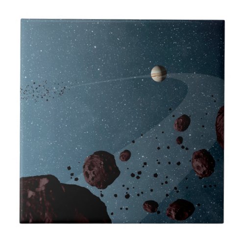 Jovian Trojans Asteroids Ceramic Tile