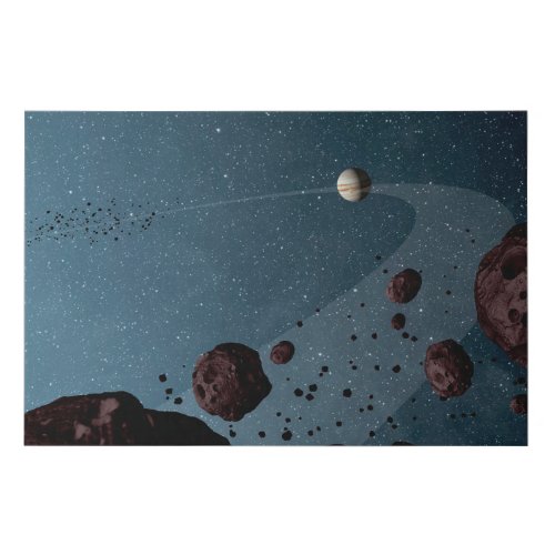 Jovian Trojans Asteroids Faux Canvas Print