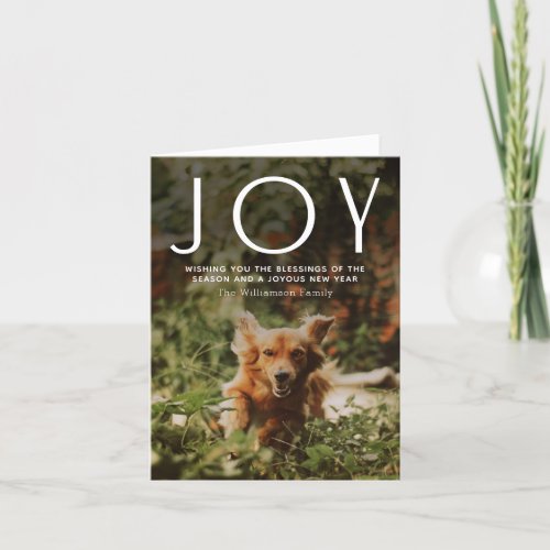 JOY 2 Photo Typography Christmas  Holiday Card