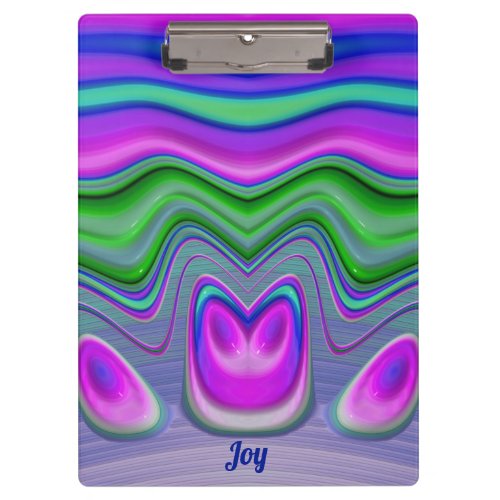 JOY  3D Pink Purple Green Blue Clipboard
