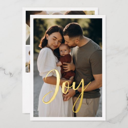 Joy 4_Photo Collage Christmas Foil Holiday Card