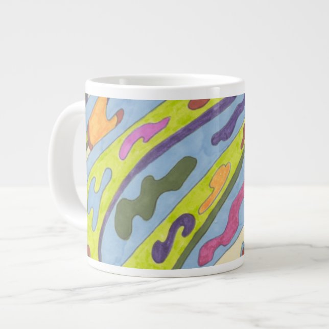 "Joy" Abstract Art Giant Coffee Mug (Front Left)
