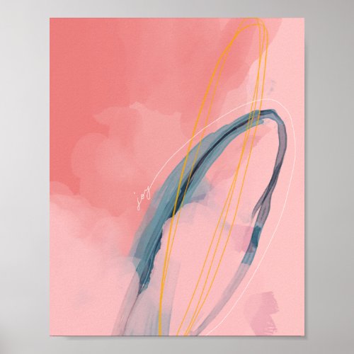 Joy _ Abstract Design On Pink Poster