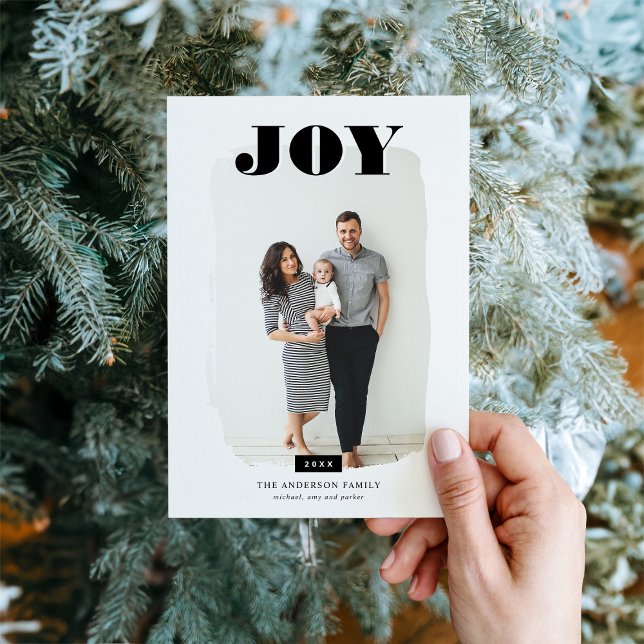 Joy | Abstract Frame Photo Overlay Holiday Card (Creator Uploaded)