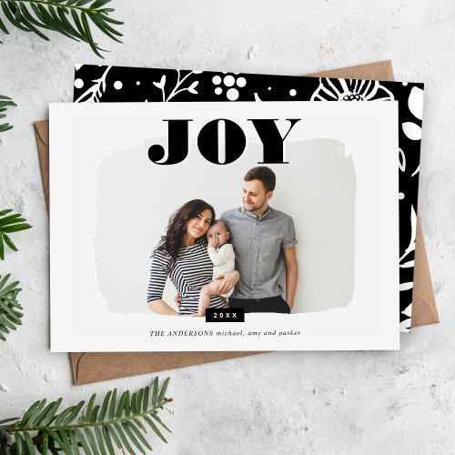 Joy  Abstract Frame Photo Overlay Holiday Card