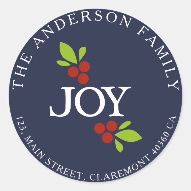 Joy address blue label (Front)