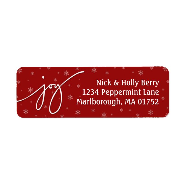 Joy Address Label (Front)
