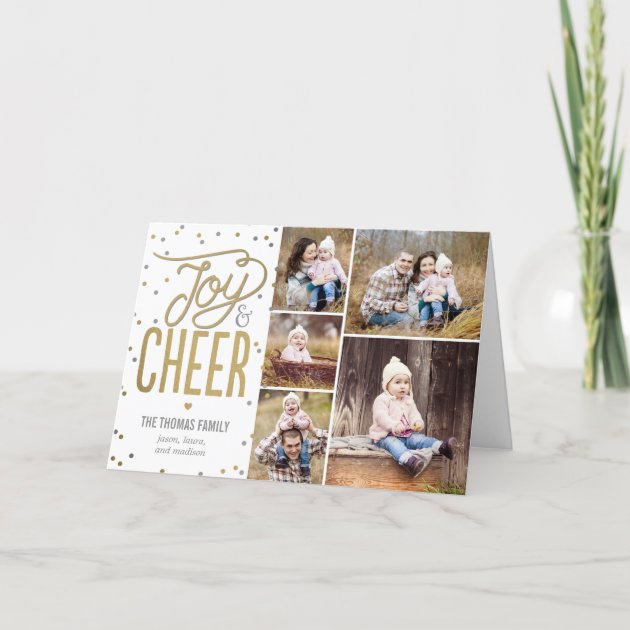 Joy And Cheer Holiday Photo Greeting Card