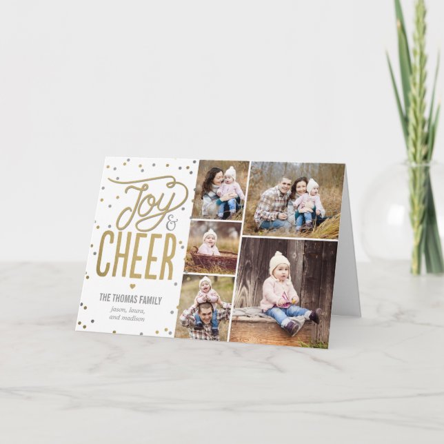 Joy and Cheer Holiday Photo Greeting Card (Front)