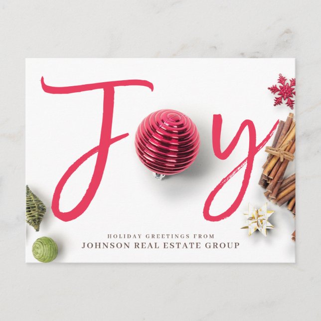 Joy and Christmas Ornaments | Holiday Greetings (Front)
