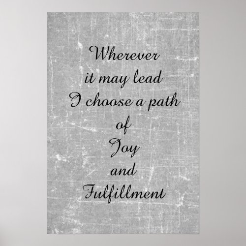 Joy and fulfillment poem art poster Poster