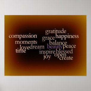 Joy and Gratitude Gold Poster
