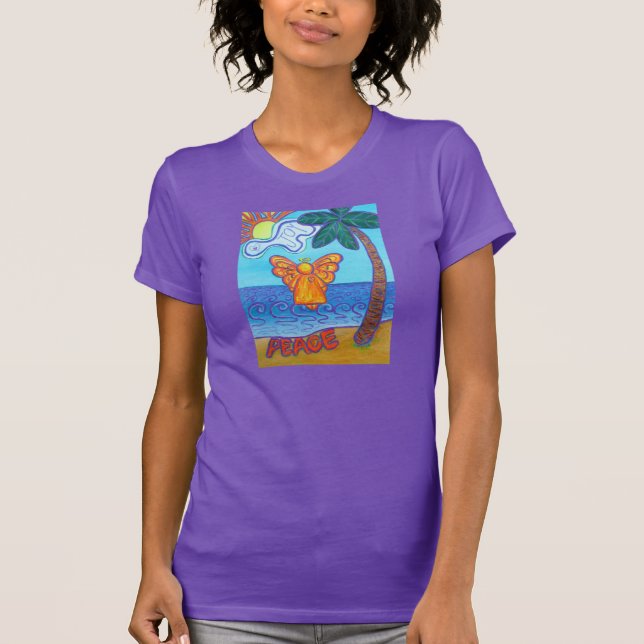 Joy and Peace Beach Angel Art Custom T-shirts (Front)