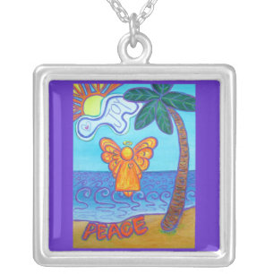 Joy and Peace Beach Angel Art Jewelry Necklaces