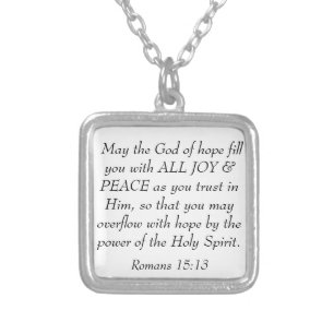 Joy and Peace bible verse Romans 15:13 necklace